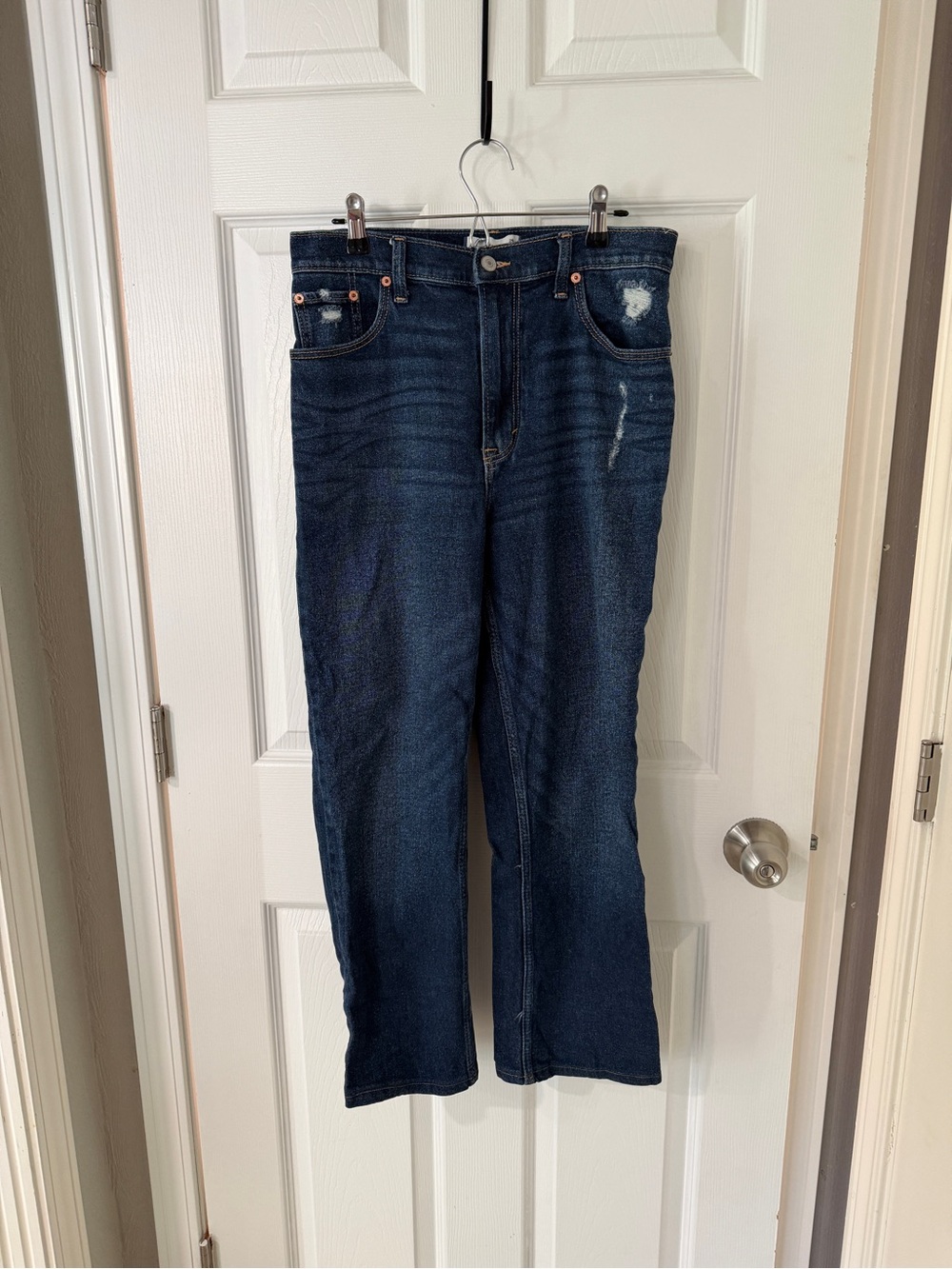 Abercrombie & Fitch High Rise Dark Blue Denim Jeans